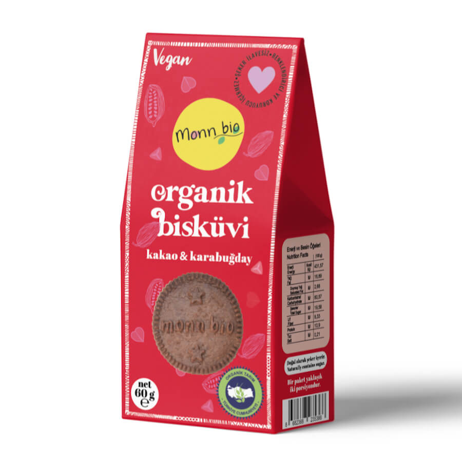 organik kakaolu karabugdayli biskuvi monn bio