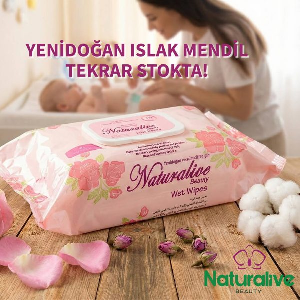 gul sulu islak mendil dogal cilt bakim naturalive