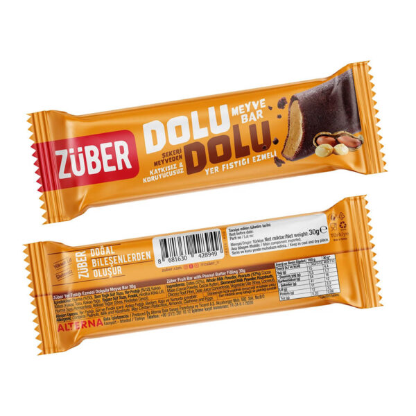 glutensiz dolu dolu fistik ezmeli meyve bar zuber